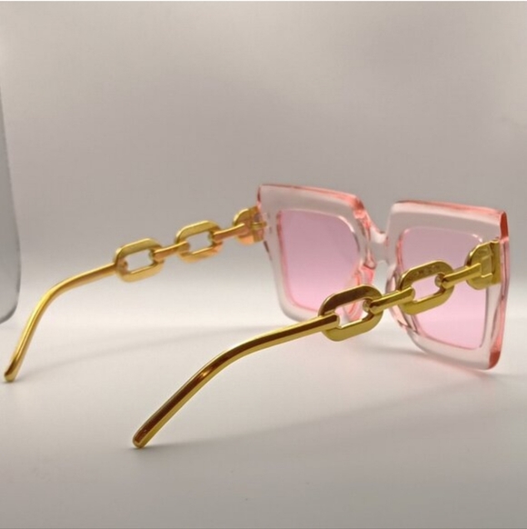 Chic Pink and Gold Sunglasses - Picture 2 of 3